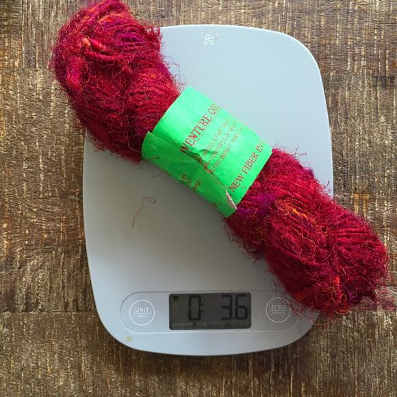 Darn GOod Yarn Lux Adventure Recycled Silk Sari Yarn Cherry Red Multicolor - Picture 4 of 7